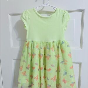 Yellow Butterfly Print Dress